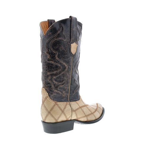 Wild West Ostrich Leg Boots XXX-Toe 603511 Mens Brown Cowboy Western Boots