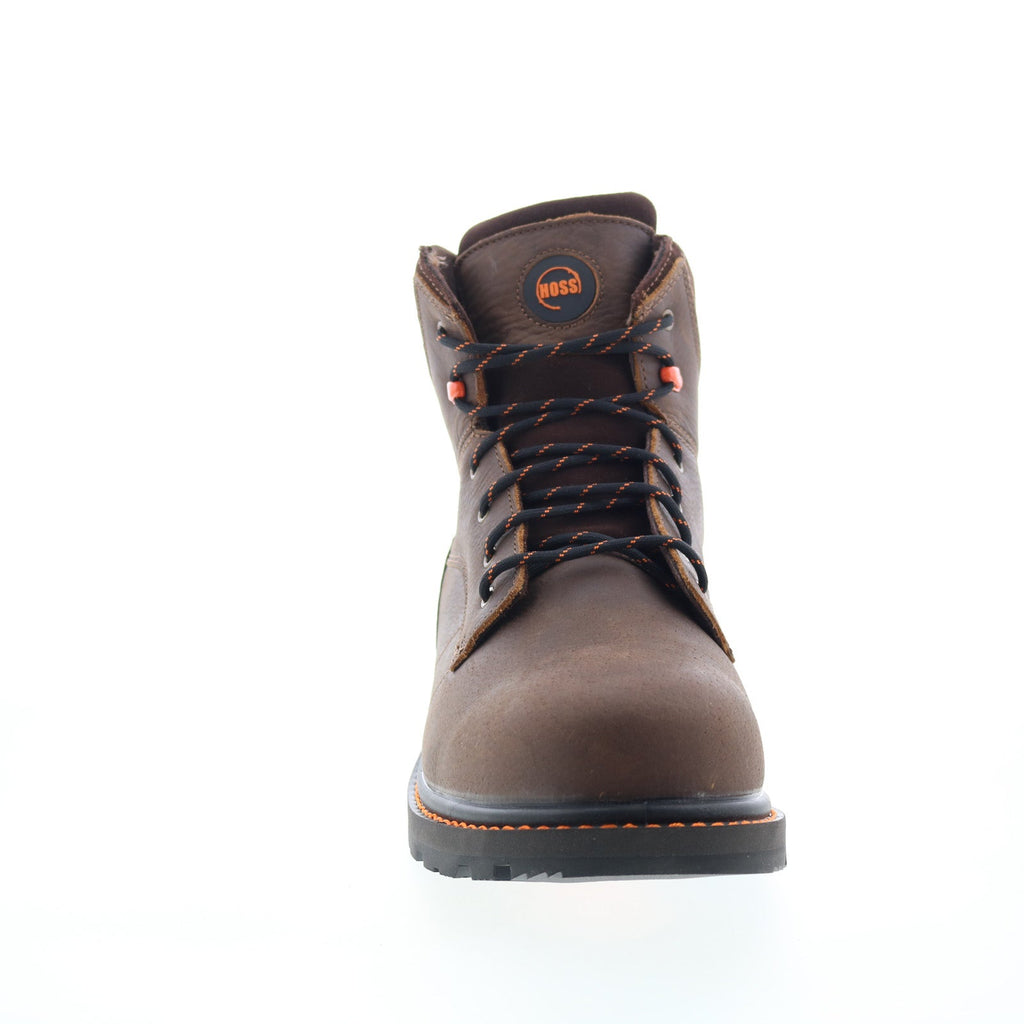 HOSS Range 6 Inch Brown Work Boot - Full-Grain Bison Leather With Composite Toe & Slip-Resistant Outsole