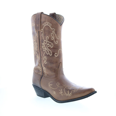 Smoky Mountain Boots Mailyn 6054 Womens Brown Leather Slip On Western Boots
