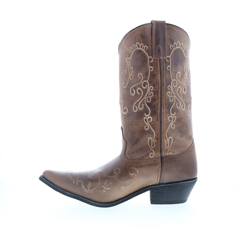 Smoky Mountain Boots Mailyn 6054 Womens Brown Leather Slip On Western Boots