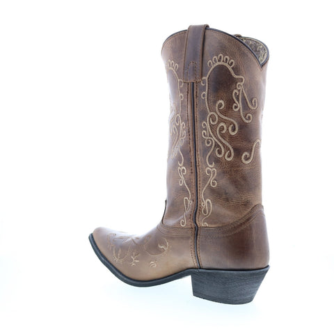 Smoky Mountain Boots Mailyn 6054 Womens Brown Leather Slip On Western Boots