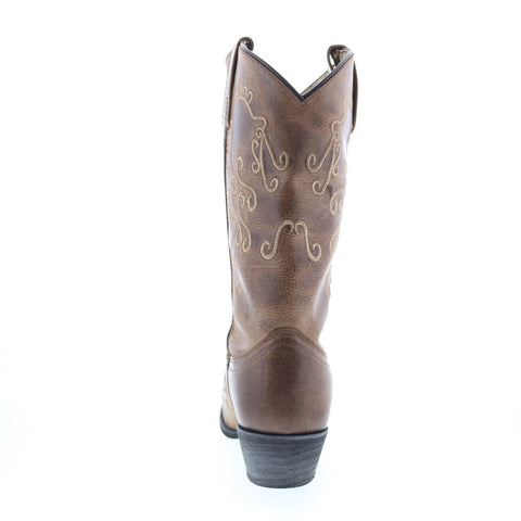 Smoky Mountain Boots Mailyn 6054 Womens Brown Leather Slip On Western Boots