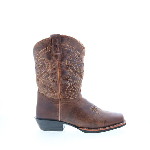 Smoky Mountain Boots  Shelby Leather Square Toe Womens Brown Wide Boots
