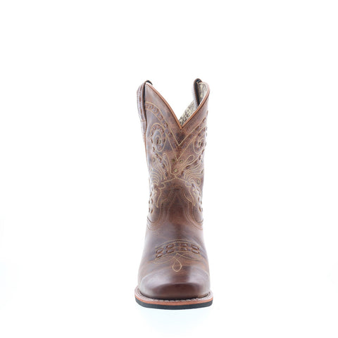 Smoky Mountain Boots  Shelby Leather Square Toe Womens Brown Wide Boots