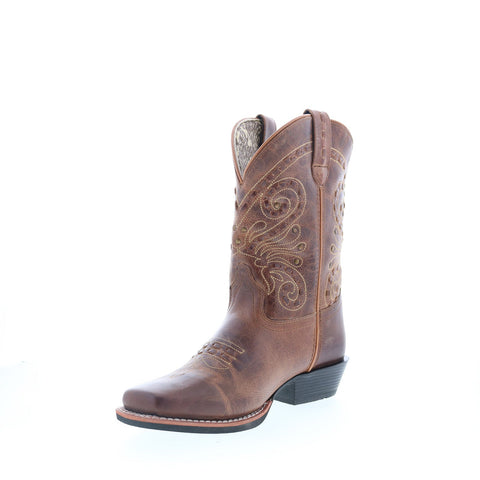 Smoky Mountain Boots  Shelby Leather Square Toe Womens Brown Wide Boots