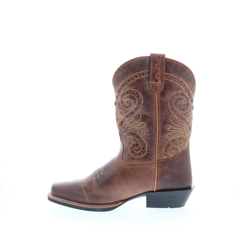 Smoky Mountain Boots  Shelby Leather Square Toe Womens Brown Wide Boots
