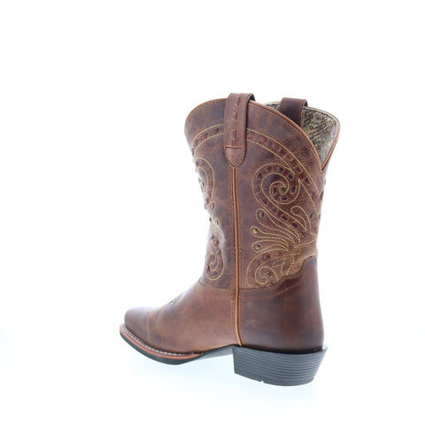 Smoky Mountain Boots  Shelby Leather Square Toe Womens Brown Wide Boots