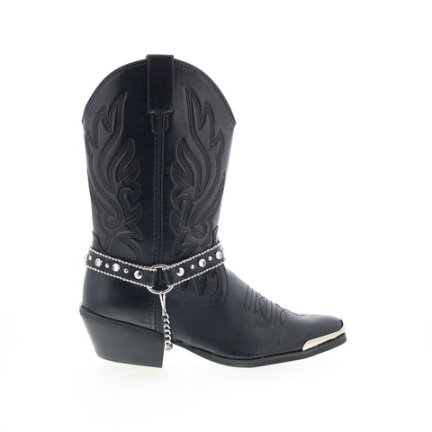 Smoky Mountain Boots Charlotte 6075 Womens Black Leather Slip On Western Boots