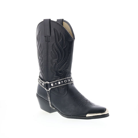 Smoky Mountain Boots Charlotte 6075 Womens Black Leather Slip On Western Boots