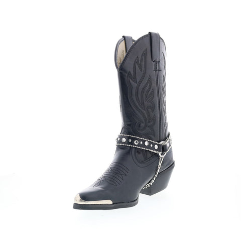 Smoky Mountain Boots Charlotte 6075 Womens Black Leather Slip On Western Boots