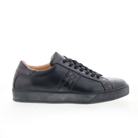 Zelli Italia Luca Croc Sneaker 61-100-BLK Mens Black Lifestyle Sneakers Shoes