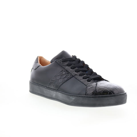 Zelli Italia Luca Croc Sneaker 61-100-BLK Mens Black Lifestyle Sneakers Shoes