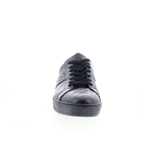 Zelli Italia Luca Croc Sneaker 61-100-BLK Mens Black Lifestyle Sneakers Shoes