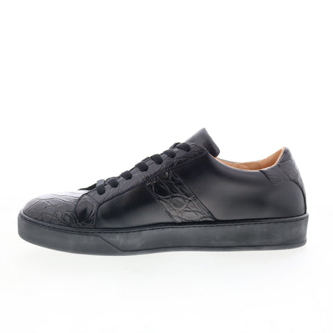Zelli Italia Luca Croc Sneaker 61-100-BLK Mens Black Lifestyle Sneakers Shoes