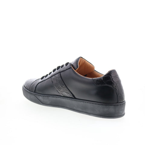 Zelli Italia Luca Croc Sneaker 61-100-BLK Mens Black Lifestyle Sneakers Shoes