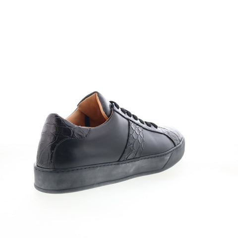 Zelli Italia Luca Croc Sneaker 61-100-BLK Mens Black Lifestyle Sneakers Shoes
