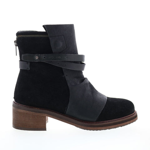 Diba True Copper Tail 61420 Womens Black Leather Slip On Ankle & Booties Boots