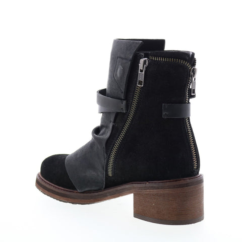 Diba True Copper Tail 61420 Womens Black Leather Slip On Ankle & Booties Boots