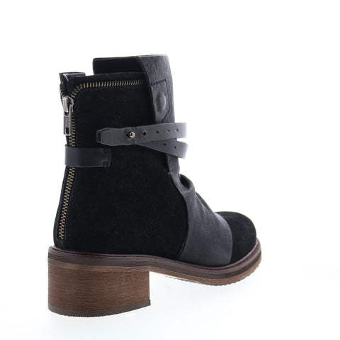 Diba True Copper Tail 61420 Womens Black Leather Slip On Ankle & Booties Boots