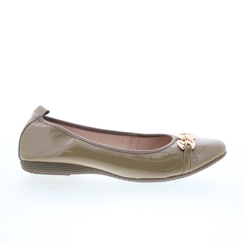 La Ballerina 6192-147 Womens Brown Leather Slip On Ballet Flats Shoes