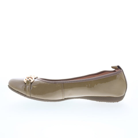 La Ballerina 6192-147 Womens Brown Leather Slip On Ballet Flats Shoes