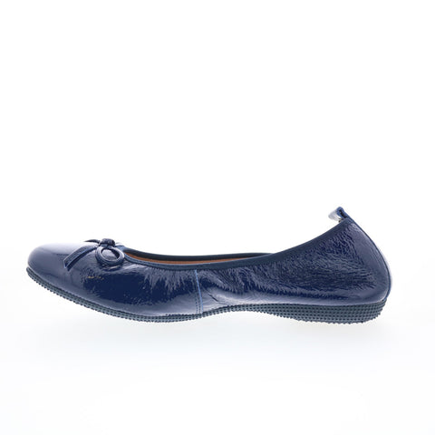 La Ballerina 6192-2B Womens Blue Leather Slip On Ballet Flats Shoes