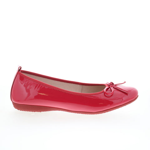 La Ballerina 6192-2B Womens Red Leather Slip On Ballet Flats Shoes