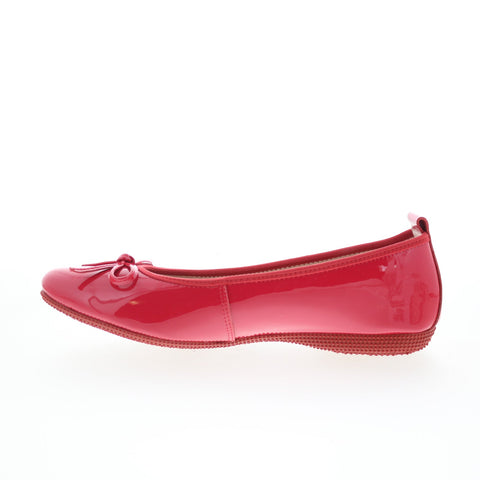 La Ballerina 6192-2B Womens Red Leather Slip On Ballet Flats Shoes