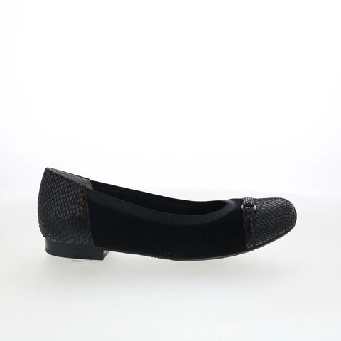 Ros Hommerson Rosita 62028-16 Womens Black Suede Lace Up Ballet Flats Shoes