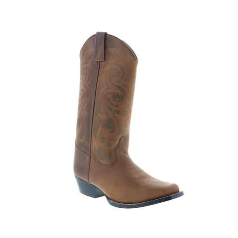 Smoky Mountain Boots Lariat 6274 Womens Brown Leather Slip On Western Boots