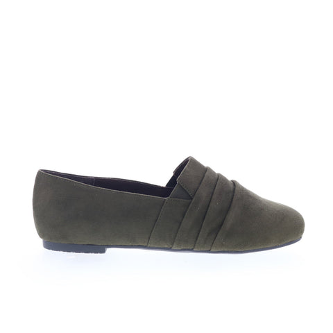 Ros Hommerson Donut 63002-66 Womens Green Narrow Suede Loafer Flats Shoes