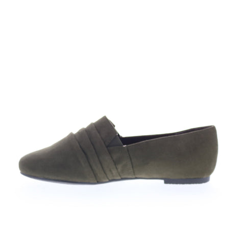 Ros Hommerson Donut 63002-66 Womens Green Narrow Suede Loafer Flats Shoes