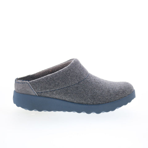 Dansko Lucie 6420-207500 Womens Gray Leather Slip On Clogs Slippers Shoes
