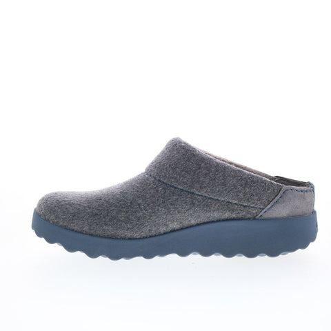 Dansko Lucie 6420-207500 Womens Gray Leather Slip On Clogs Slippers Shoes