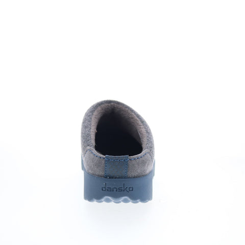 Dansko Lucie 6420-207500 Womens Gray Leather Slip On Clogs Slippers Shoes