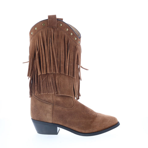 Smoky Mountain Boots Wisteria Suede Fringe 6566 Womens Brown Western Boots