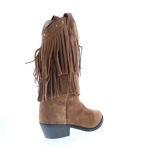 Smoky Mountain Boots Wisteria Suede Fringe 6566 Womens Brown Western Boots