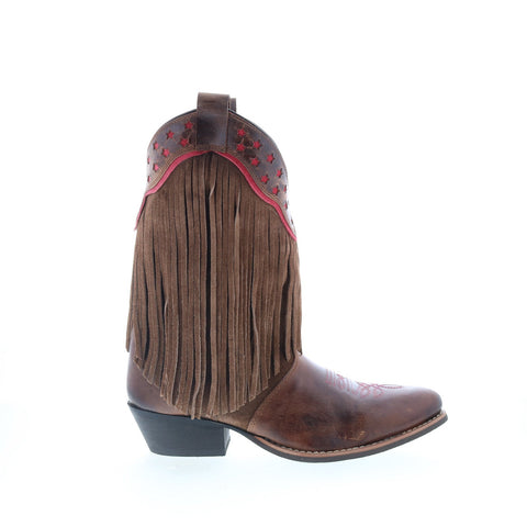 Smoky Mountain Boots Helena Round Toe Fringe 6568 Womens Brown Western Boots