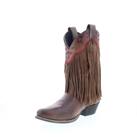 Smoky Mountain Boots Helena Round Toe Fringe 6568 Womens Brown Western Boots
