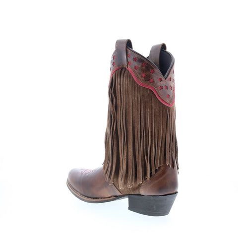 Smoky Mountain Boots Helena Round Toe Fringe 6568 Womens Brown Western Boots