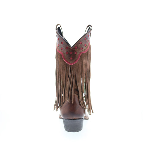 Smoky Mountain Boots Helena Round Toe Fringe 6568 Womens Brown Western Boots