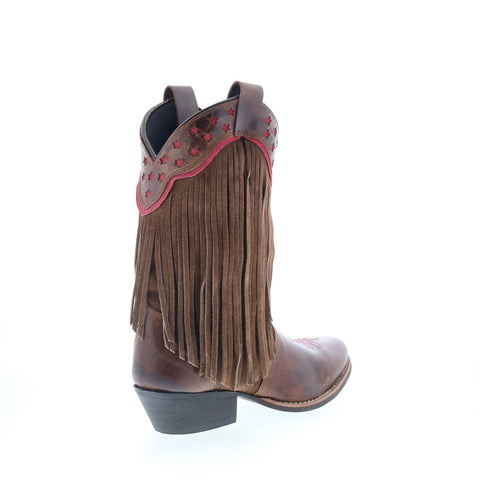 Smoky Mountain Boots Helena Round Toe Fringe 6568 Womens Brown Western Boots