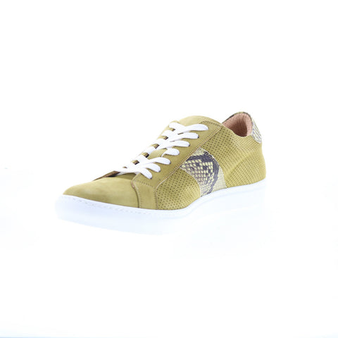 Zelli Italia Olympias Goat Suede Python Mens Green Lifestyle Sneakers Shoes