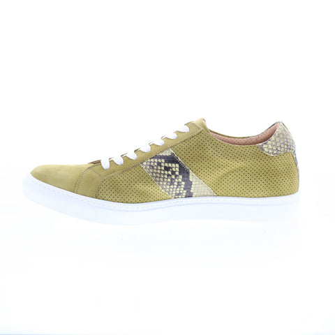 Zelli Italia Olympias Goat Suede Python Mens Green Lifestyle Sneakers Shoes