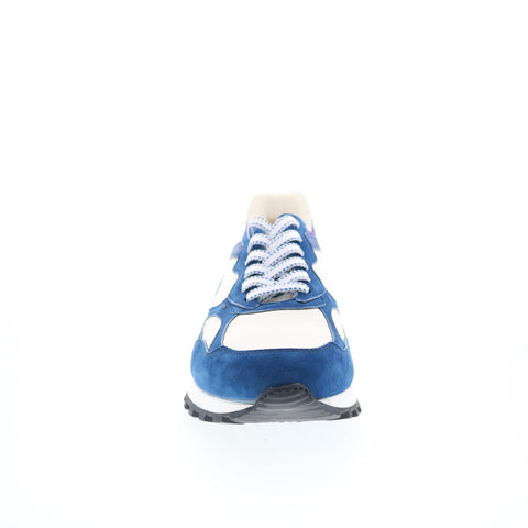 Zelli Italia Bruno Goat Suede & Calfskin Trainer Mens Blue Sneakers Shoes