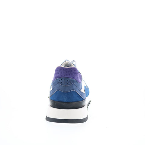 Zelli Italia Bruno Goat Suede & Calfskin Trainer Mens Blue Sneakers Shoes