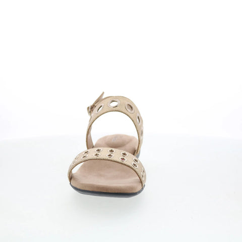 Ros Hommerson Meredith 67030-89 Womens Gold Leather Slingback Sandals Shoes