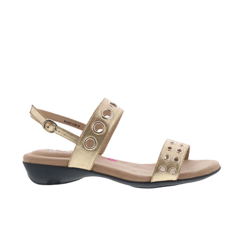 Ros Hommerson Meredith 67030-89 Womens Gold Leather Slingback Sandals Shoes