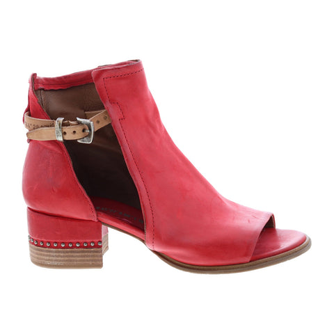 A.S. 98 Morgan 672009-301 Womens Red Leather Hook & Loop Heeled Sandals Shoes