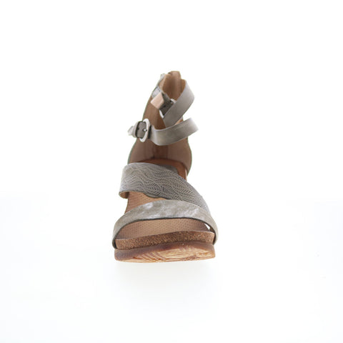 MIz Mooz Millie 675011-101-6259 Womens Gray Leather Wedges Sandals Shoes